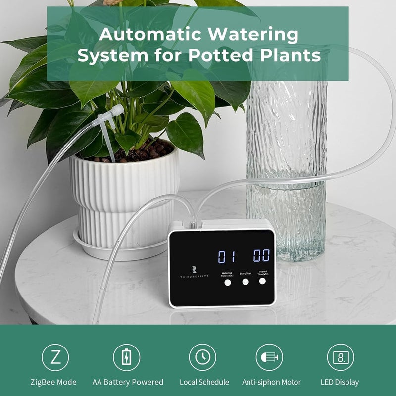 THIRDREALITY Zigbee Smart Watering Kit for Potted Plants, Indoor Plant Watering System, Hub Required, Compatible with Echo Devices with Zigbee Hub Built-in, Home Assistant, SmartThings, Hubitat, Homey - Image 3